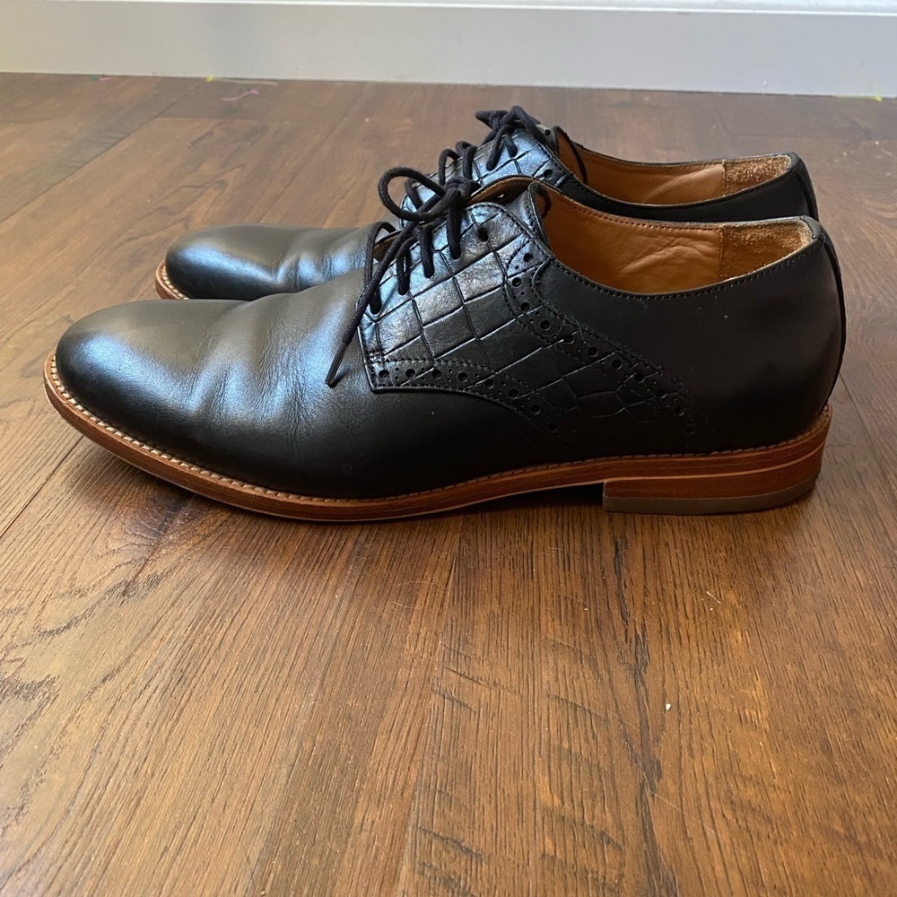 Warfield & Grand Archer Black Leather Oxford SZ 8 - Picture 3 of 15